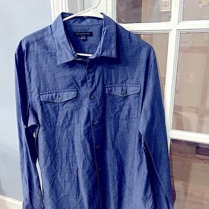 Men’s John Varvatos dress shirt navy blue large